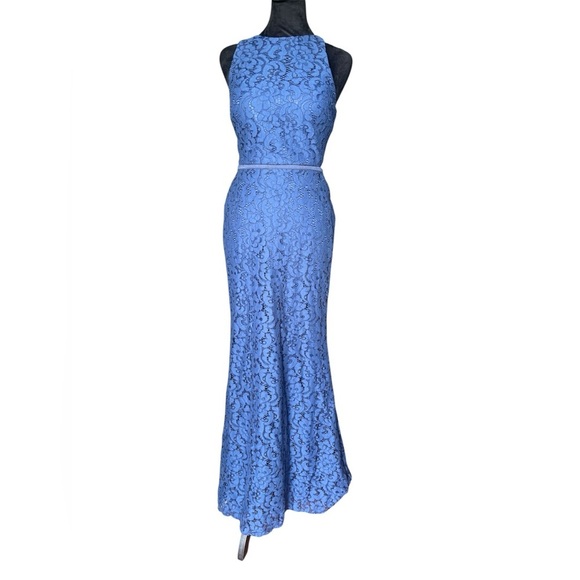 Mac Duggal Flash 62691 Gown Women’s Size 4 Sapphire Navy Blue Lace Formal Dress - Picture 10 of 10